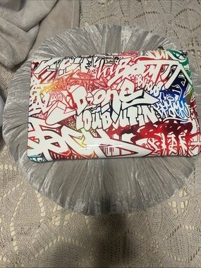 Christian Louboutin Graffiti Clutch in White, Red, Blue & Green